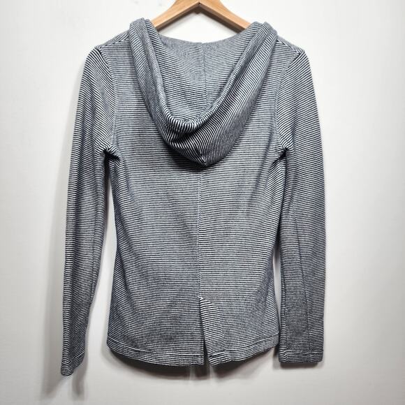 Roxy The Cuddle Hooded Striped Pea Coat Jacket Size Small - Picture 3 of 8